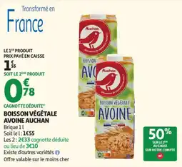 Auchan Boisson végétale avoine auchan offre