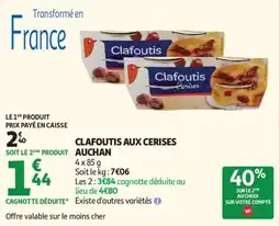 Auchan Clafoutis aux cerises auchan offre
