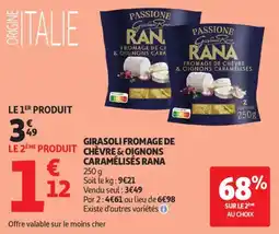 Auchan Girasoli fromage de chevre & oignons caramélisés rana offre