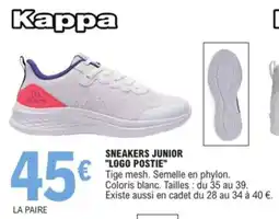 E.Leclerc Sport KAPPA Sneakers junior logo postie offre