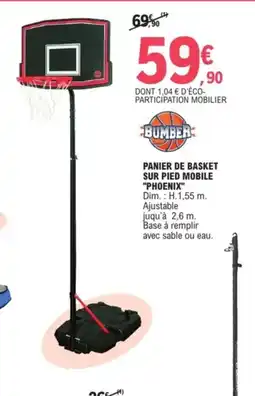 E.Leclerc Sport Panier de basket sur pied mobile phoenix offre