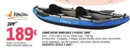 E.Leclerc Sport Canoe kayak gonflable 2 places surf offre