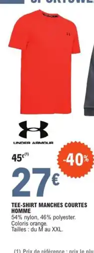 E.Leclerc Sport UNDER ARMOUR Tee-shirt manches courtes offre