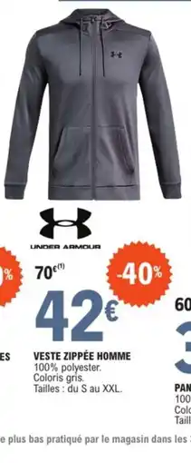 E.Leclerc Sport UNDER ARMOUR Veste zippée homme offre