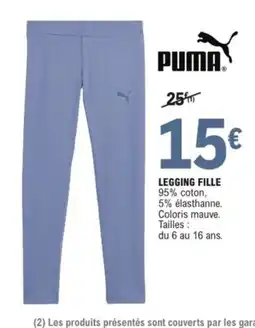 E.Leclerc Sport PUMA Legging fille offre