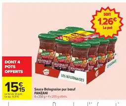 Carrefour PANZANI Sauce Bolognaise pur boeuf offre