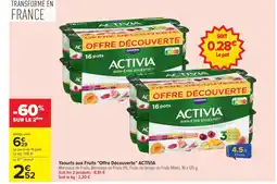 Carrefour ACTIIA Yaourts aux Fruits Offre Découverte offre