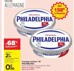 Carrefour PHILADELPHIA Fromage à tartiner XL offre