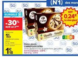 Carrefour CARREFOUR EXTRA Cônes glacés offre