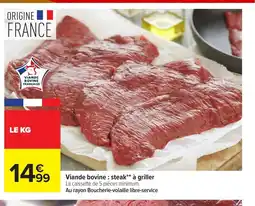 Carrefour Viande bovine: steak à griller offre