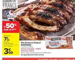 Carrefour MADRANGE Ribs Barbecue Original offre