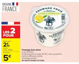 Carrefour Fromage frais citron offre