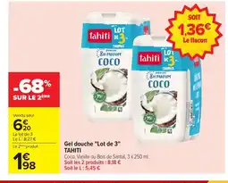 Carrefour TAHITI Gel douche Lot de 3 offre
