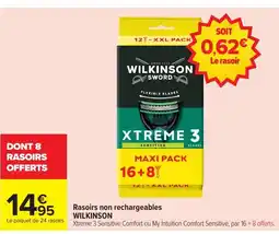 Carrefour WILKINSON Rasoirs non rechargeables offre