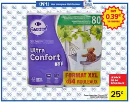 Carrefour CARREFOUR ESSENTIAL Papier hygiénique Format XXL offre
