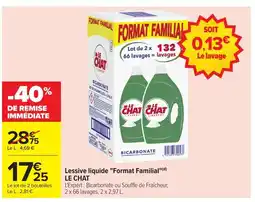 Carrefour LE CHAT Lessive liquide Format Familial offre