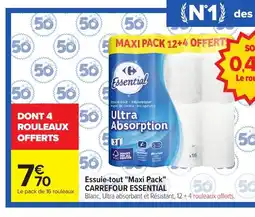 Carrefour CARREFOUR ESSENTIAL Essuie-tout Maxi Pack offre