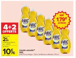 Carrefour PAIC Liquide vaisselle offre