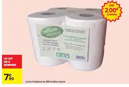 Carrefour Lot de 4 bobines de 300 feuilles recyclé offre