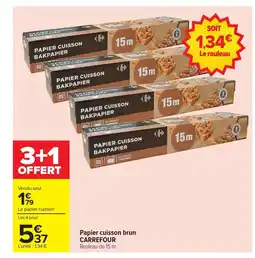 Carrefour CARREFOUR Papier cuisson brun offre