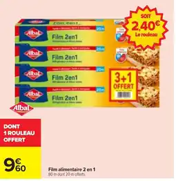 Carrefour Film alimentaire 2 en 1 offre