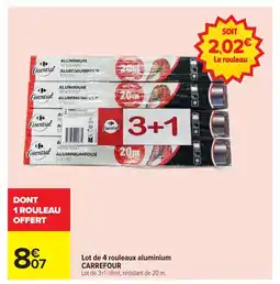 Carrefour CARREFOUR Lot de 4 rouleaux aluminium offre