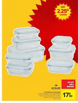 Carrefour Lot 8 boîtes de conservation offre