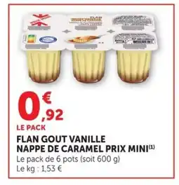 Super U Flan gout vanille nappe de caramel prix mini offre