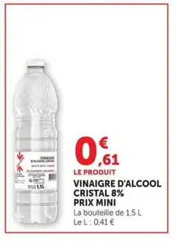 Super U Vinaigre d'alcool cristal 8% prix mini offre