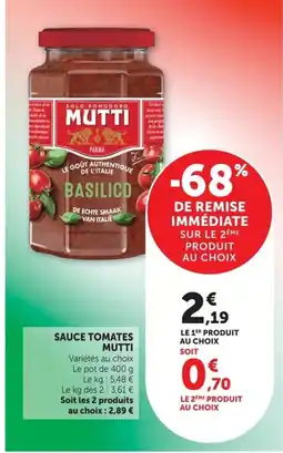 Super U Sauce tomates offre