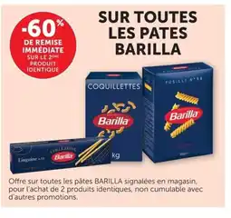 Super U BARILLA Sur toutes les pates offre