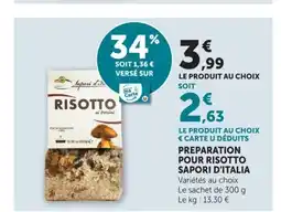 Super U SAPORI D'ITALIA Preparation pour risotto offre