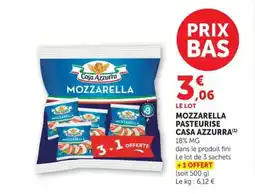 Super U CASA AZZURRA Mozzarella pasteurise offre