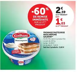 Super U GALBANI Fromage pasteurise mascarpone offre