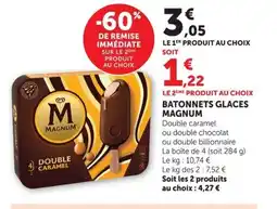 Super U MAGNUM Batonnets glaces offre