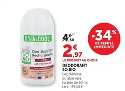 Super U SO BIO Deodorant offre