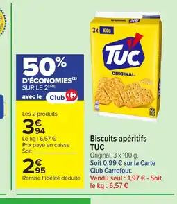 Carrefour TUC Biscuits apéritifs offre