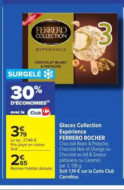 Carrefour FERRERO ROCHER Glaces Collection Expérience offre