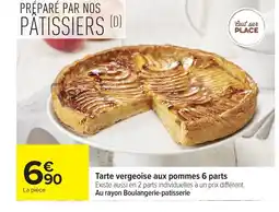 Carrefour Tarte vergeoise aux pommes 6 parts offre