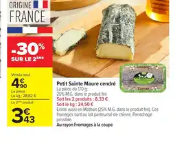 Carrefour Petit Sainte Maure cendré offre
