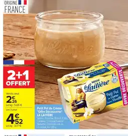 Carrefour LA LAITIÈRE Petit Pot de Crème Offre Découverte offre