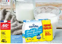 Carrefour CANDIA Le Lait Sans Lactose Format Familial offre