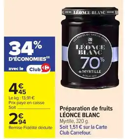Carrefour LÉONCE BLANC Préparation de fruits offre