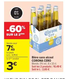 Carrefour CORONA CERO Bière sans alcool offre