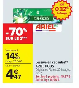 Carrefour ARIEL PODS Lessive en capsules offre