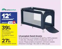 Carrefour BEBECONFORT Lit parapluie Sweet dreams offre