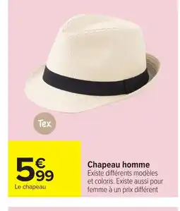 Carrefour Chapeau homme offre