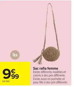 Carrefour Sac rafia femme offre