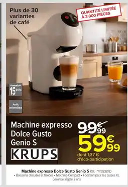 Carrefour KRUPS Machine expresso Dolce Gusto Genio S offre