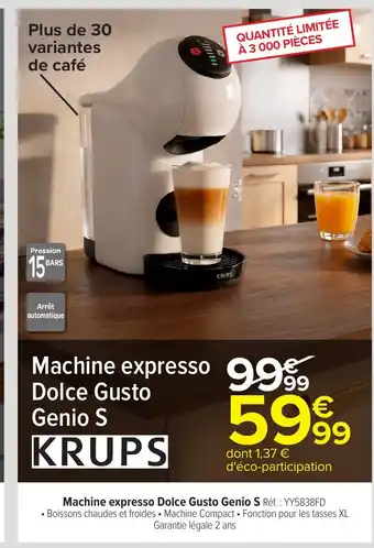 KRUPS Machine expresso Dolce Gusto Genio S